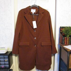 NWT Carolina Belle Montreal Women's Rust Overcoat Size Large